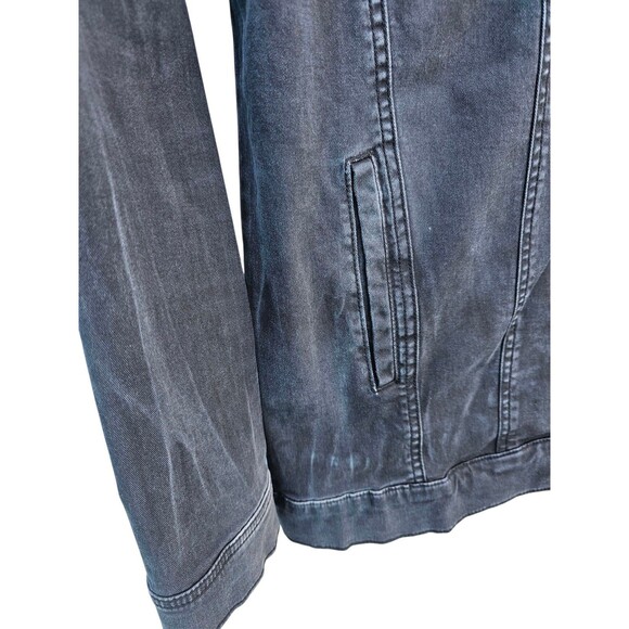 Free People Jean Jacket Washed Black Denim Trucker Size Small S Stretch - Picture 9 of 15